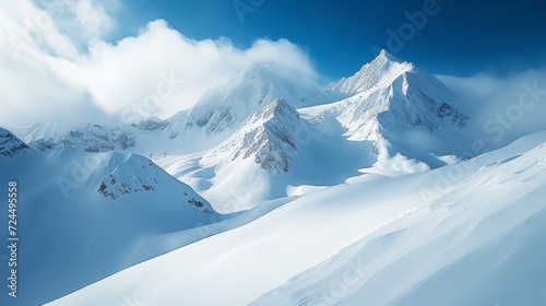 Beautiful background for snowboarding advertising © olegganko