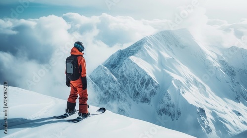 Beautiful background for snowboarding advertising