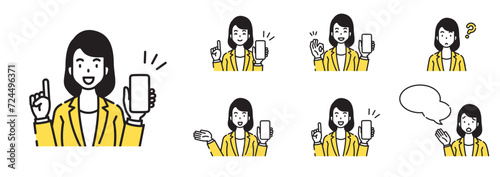 女性のポーズ　イラスト　セット