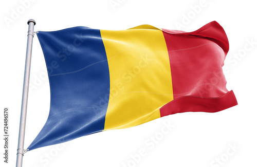 Romania flag on transparent background.