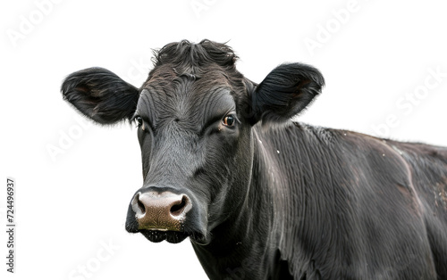 The Beauty of Welsh Black Cows Unveiled Isolated on Transparent Background.