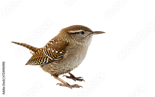 Wren's Enchanting Flight Through Nature's Canopy Isolated on Transparent Background.