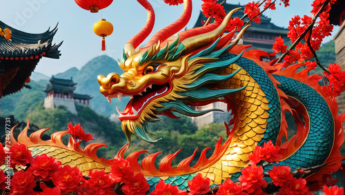 Year of the Dragon, Chinese New Year concept, generated by AI