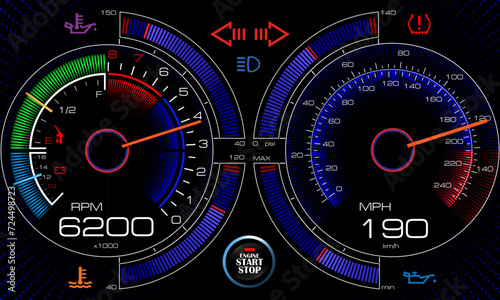 LCD Digital Back-ight Motorcycle Speedometer Tachometer Odometer MotorBike Instrument Scooter Dirt bike.