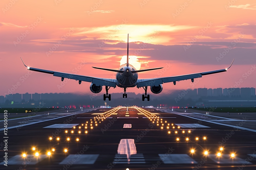 Airline jet, taking off and landing. Airline jet, taking off and landing.