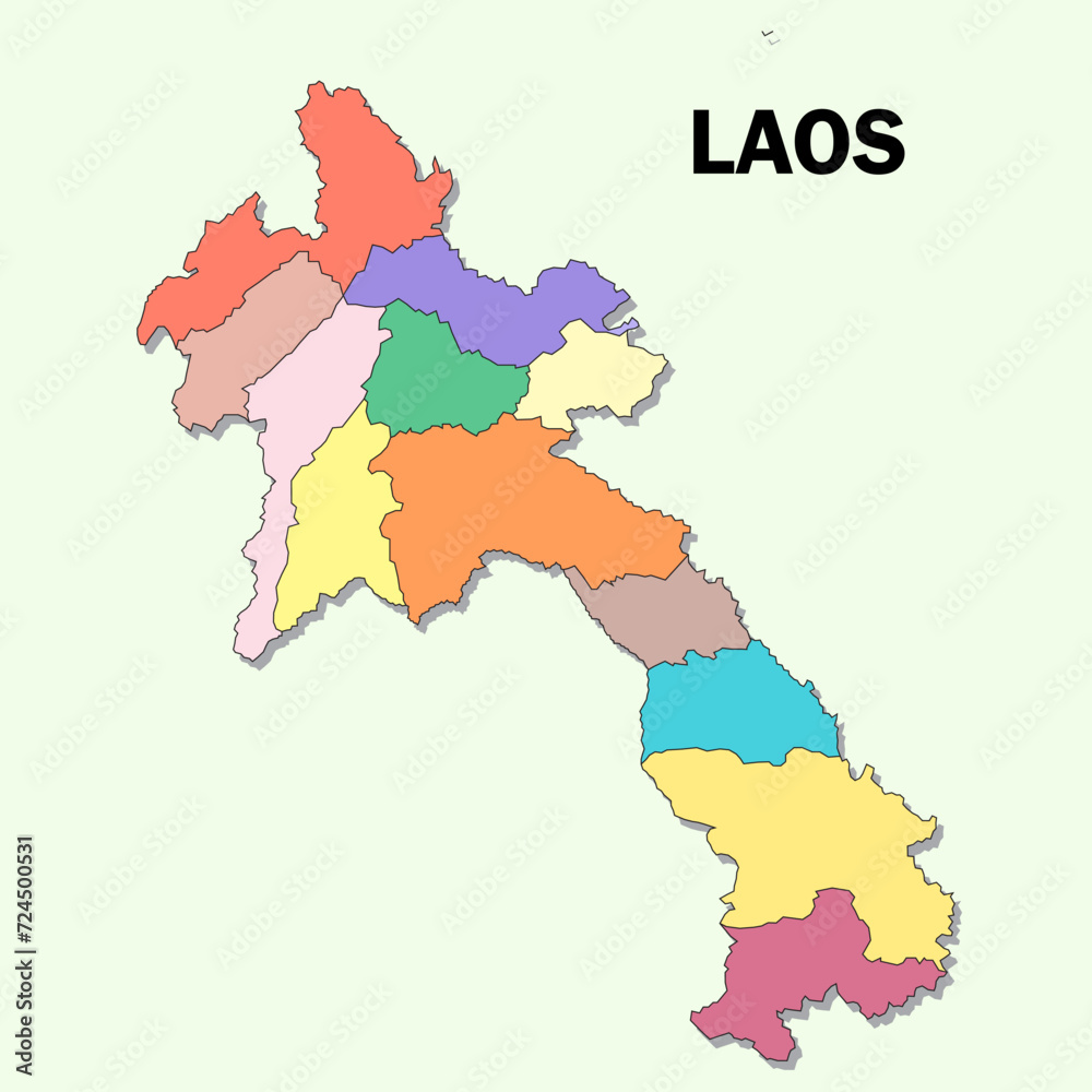 Laos map country vector