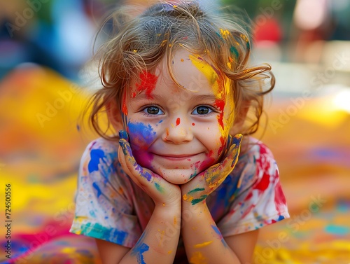 Child at a crazy painting party.