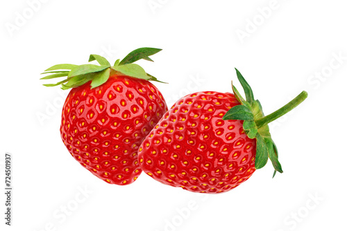Fresh and healthy strawberry on transparent background