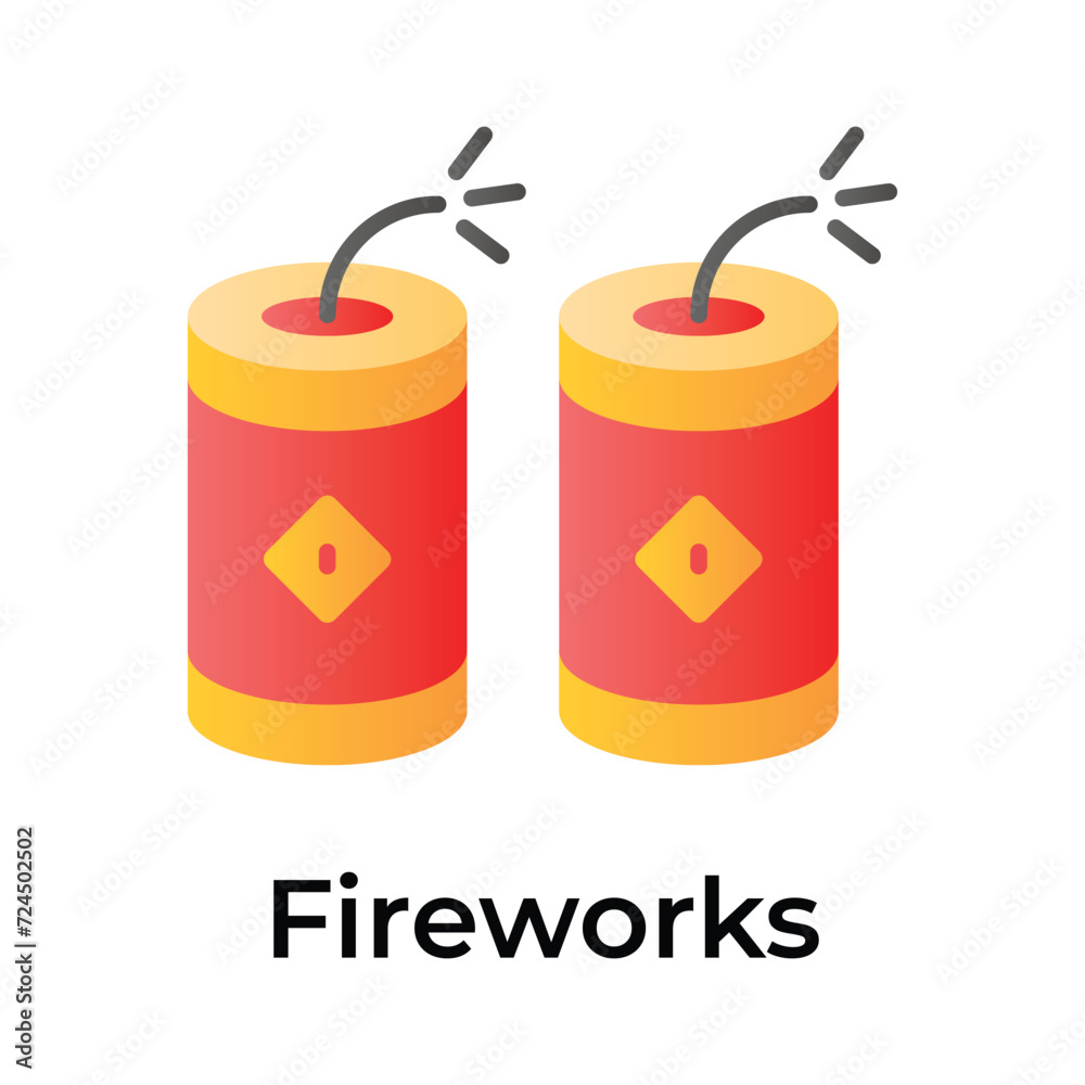 Chinese new year celebration, firecracker vector design, read to use icon Chinese new year celebration, firecracker vector design, read to use icon