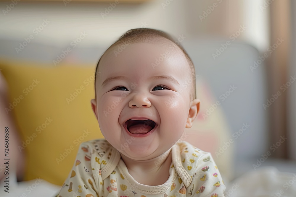 cute baby smile and laugh