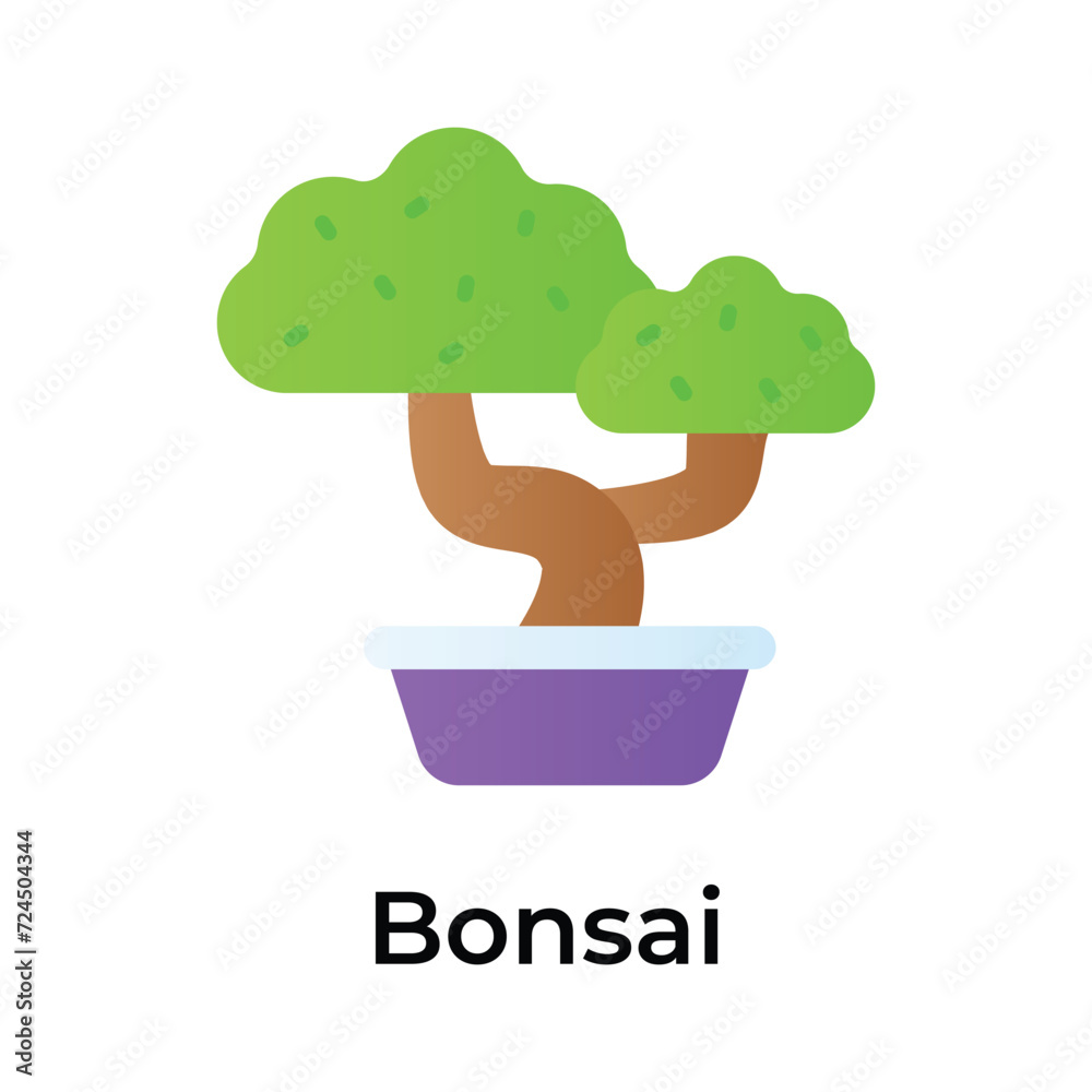 Bonsai tree vector design in trendy style isolated on white background Bonsai tree vector design in trendy style isolated on white background