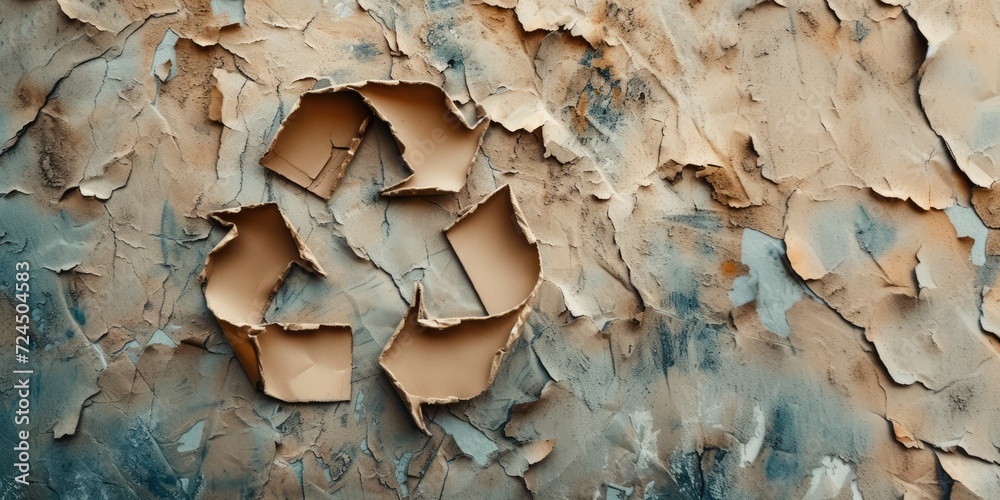 Generative AI, A recycling logo sign made of crumpled paper, zero waste, reuse concept with copy space
Generative AI, A recycling logo sign made of crumpled paper, zero waste, reuse concept with copy space