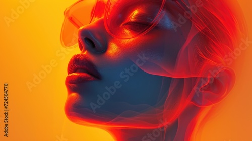 multicolored abstract portrait, headshot poster cover design illustration, conceptual digital art