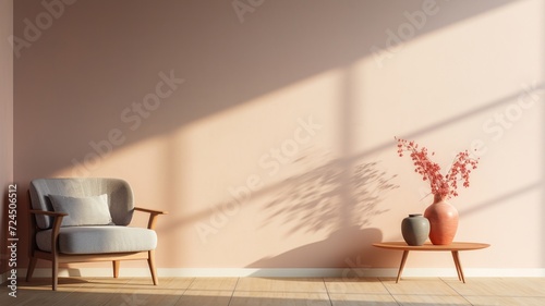 Half-painted room bathed in soft light  showcasing the contrast between the fresh paint and the shadowy corner