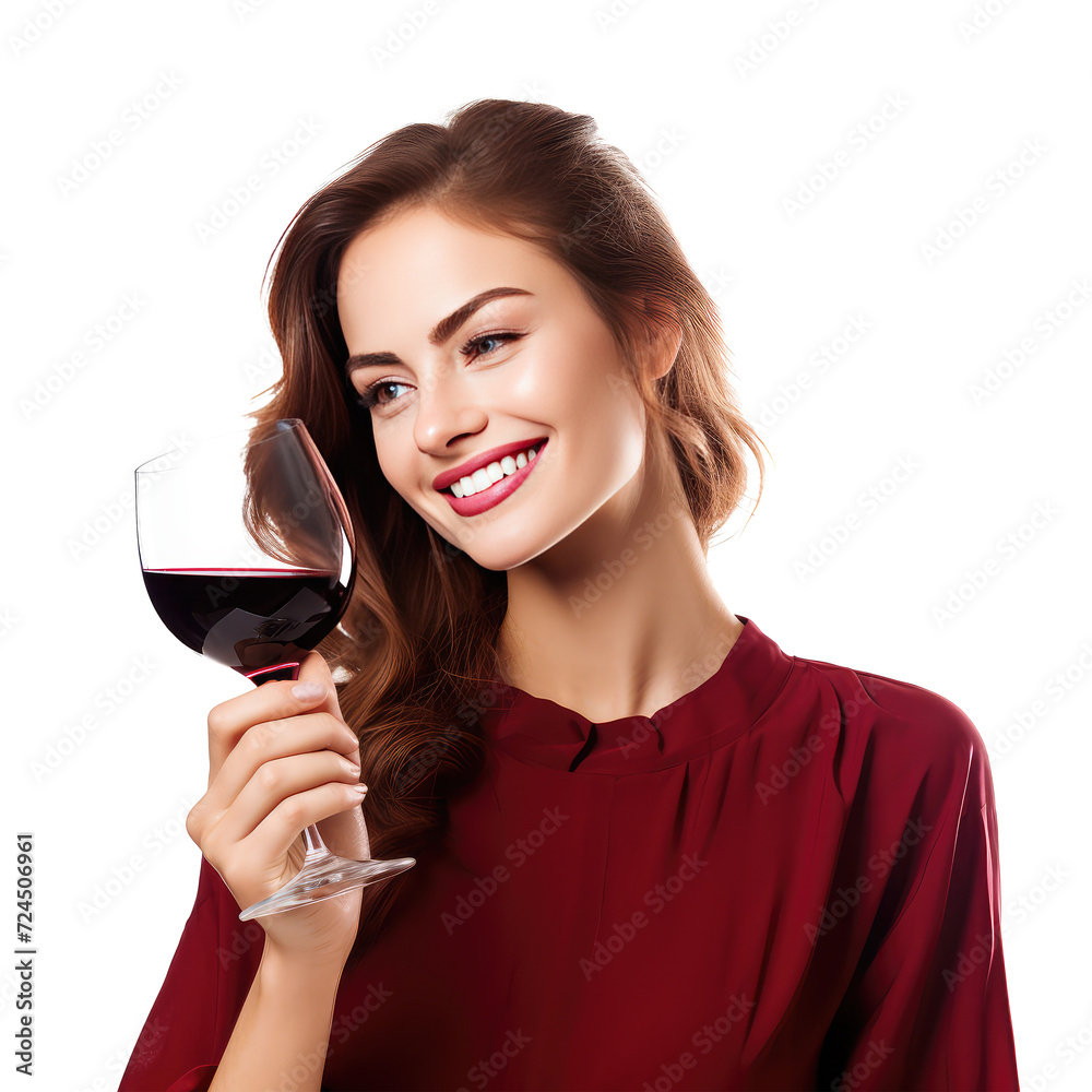 woman hold wine isolated on white woman hold wine isolated on white