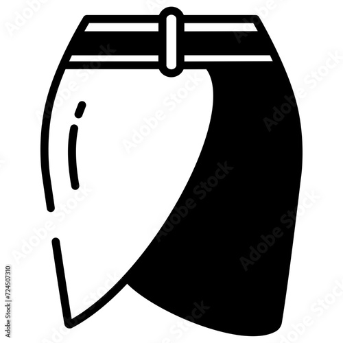 Semi Skirt  glyph and line vector illustration