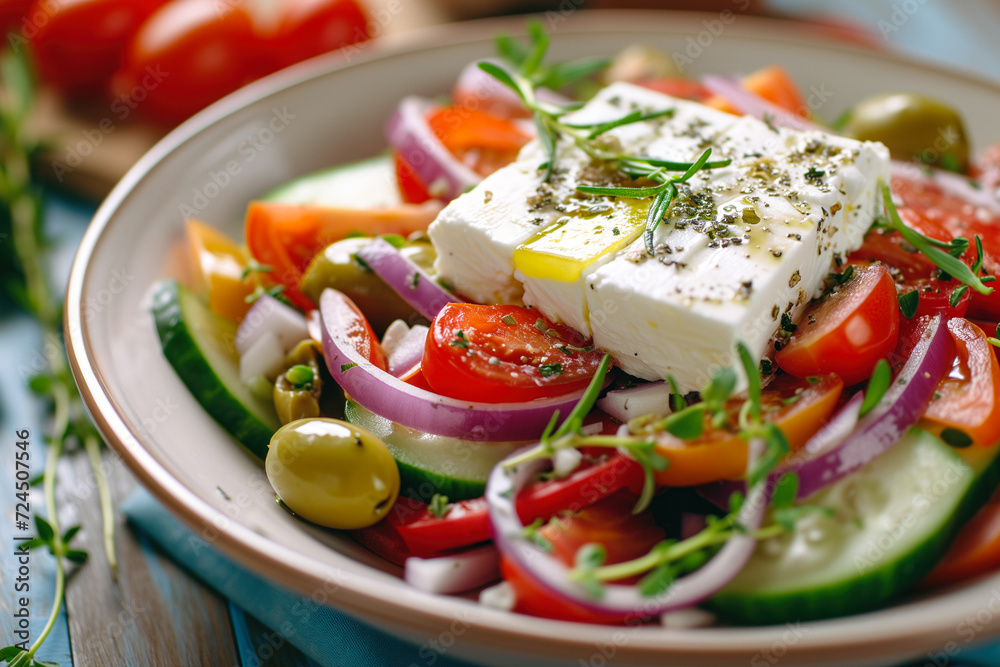 Greek salad with feta cheese Greek salad with feta cheese
