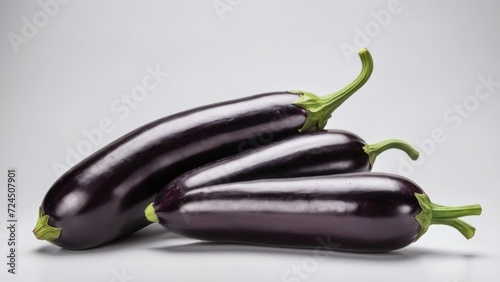 eggplant on white background in close up photo