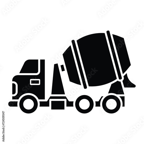 Mixer cement truck icon vector on trendy design