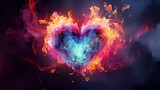 Illustration of heart. Valentine day background. Created with Ai