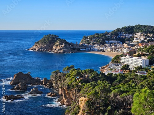 view of the coast of Tossa de Mar, Catalonia, Spain