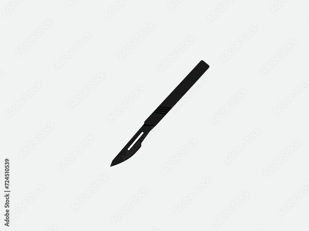 Surgical knife vector art. surgeon knife art back and white background Surgical knife vector art. surgeon knife art back and white background