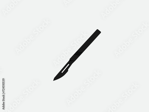 Surgical knife vector art. surgeon knife art back and white background