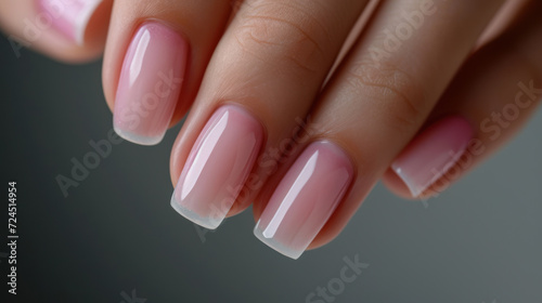 Perfectly Manicured Hand with Pink Nail Polish on Elegant Nails.