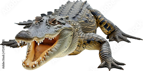 Crocodile isolated on transparent background. PNG photo