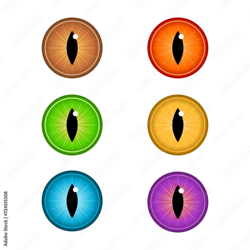 Set eye of dragon icon vector design Set eye of dragon icon vector design