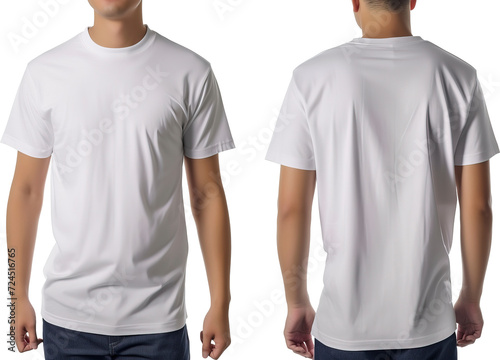 Plain white t-shirt, isolated on transparent background. PNG