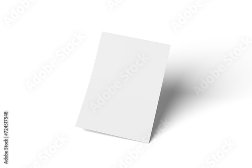Blank portrait A4. Brochure magazine isolated on gray, changeable background / white paper isolated for mockup	 photo
