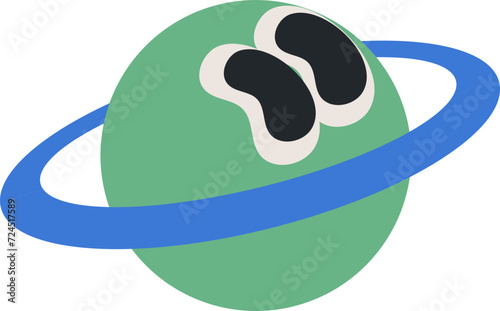 Cute saturn character illustration vector