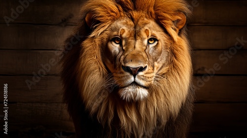 Bold and expressive  majestic lion in a luxurious setting exuding self assuredness