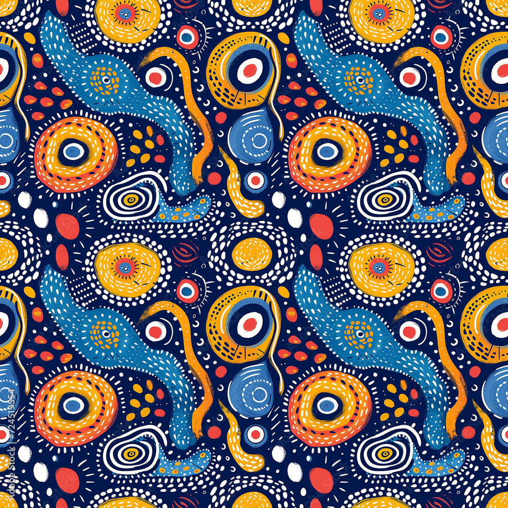 abstract australian design seamless naive pattern, tile