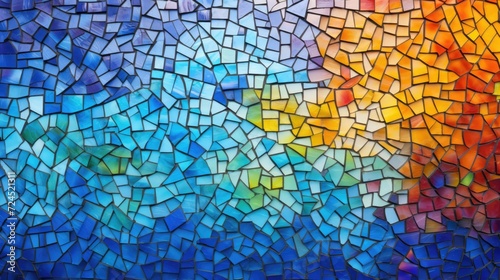 abstract background with squares mosaic tile, ai