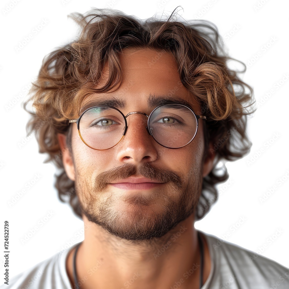 Closeup Portrait Goofy Young Man Playing On White Background, Illustrations Images