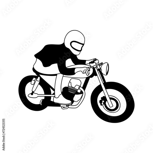 Caferacer Motorcycle line art