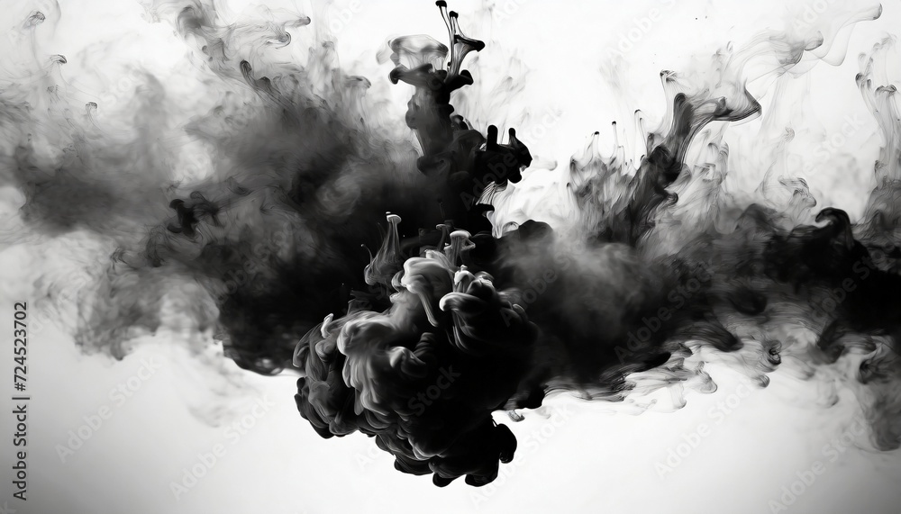 black ink splat inspired by smoke