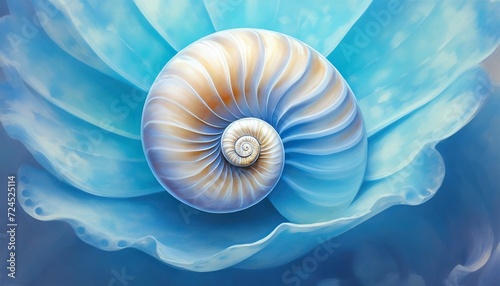 nautilus blue background