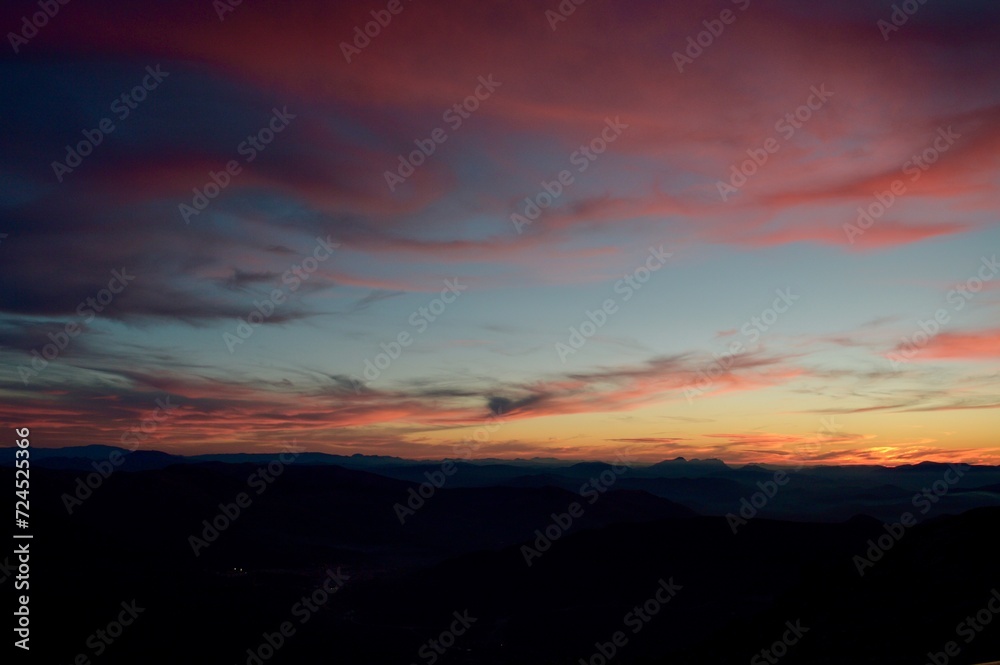 Twilight Hues over Mountains