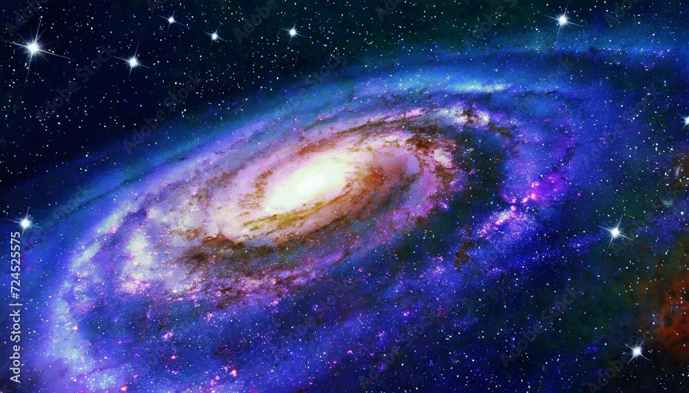 a view from space to a spiral galaxy and stars universe filled with stars nebula and galaxy elements of this image furnished by nasa