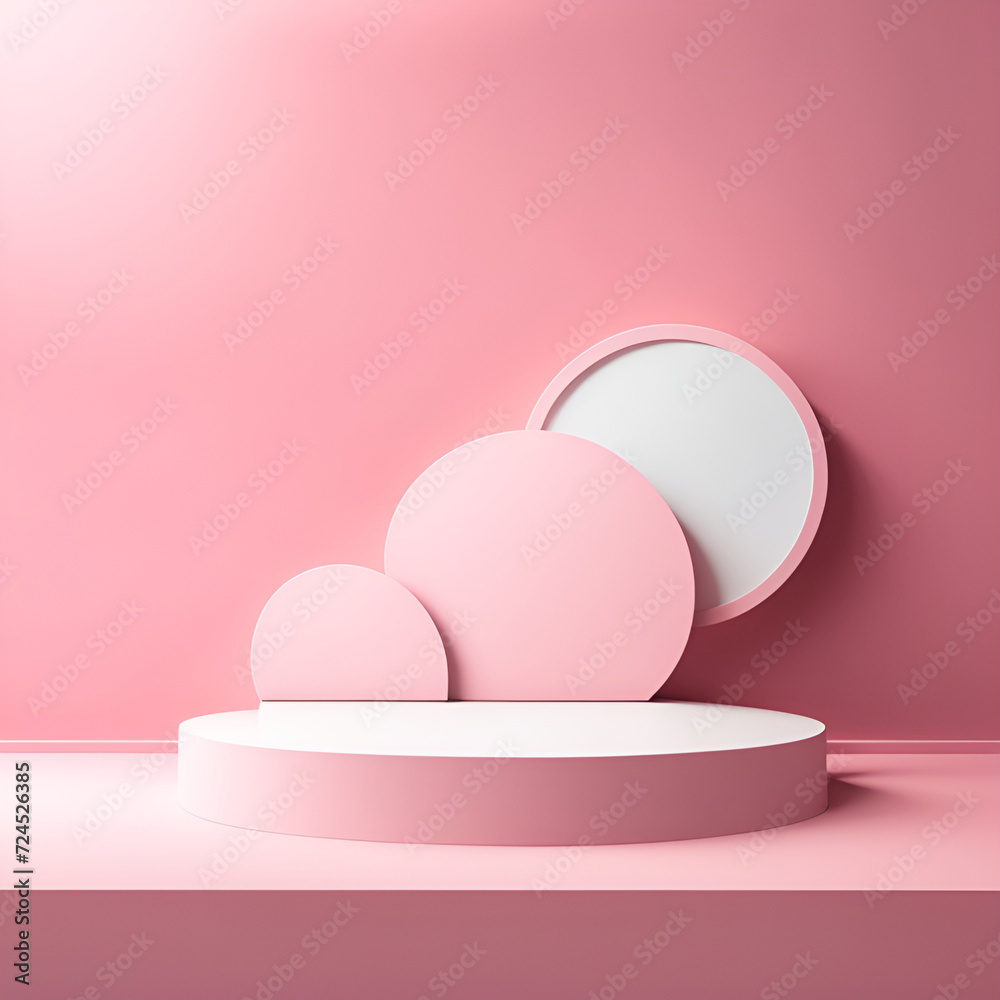 podium pink background, generative ai podium pink background, generative ai