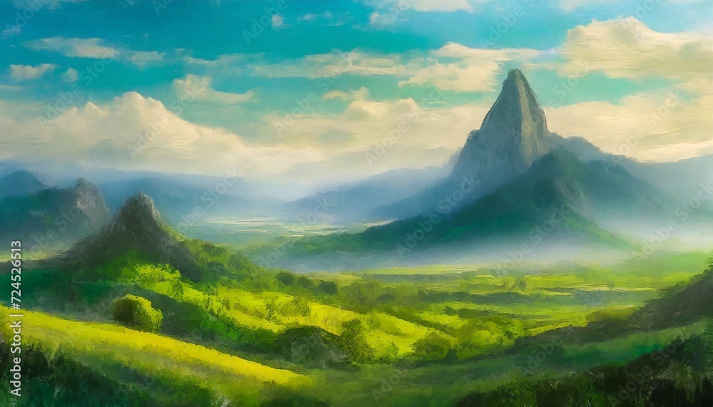 artistic concept painting of a beautiful fantasy landscape surrealism tender and dreamy design background illustration
