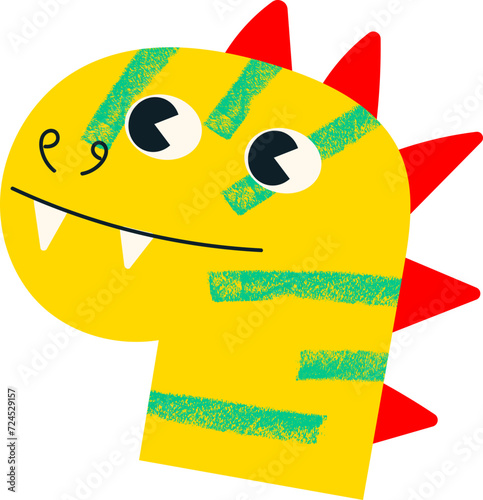 Cute dino character illustration vector