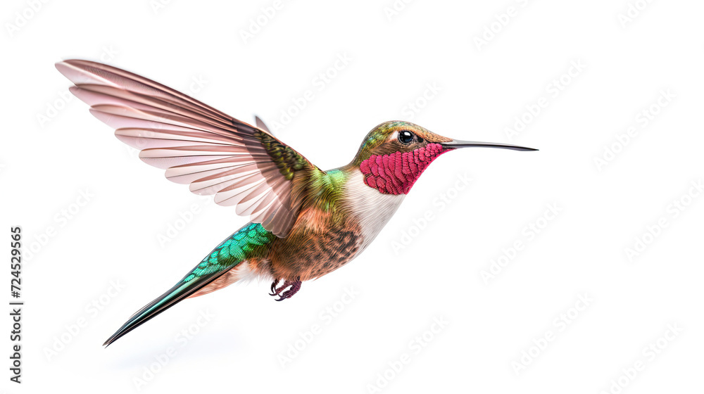 Fototapeta premium Hummingbird Flying. Isolated on white background