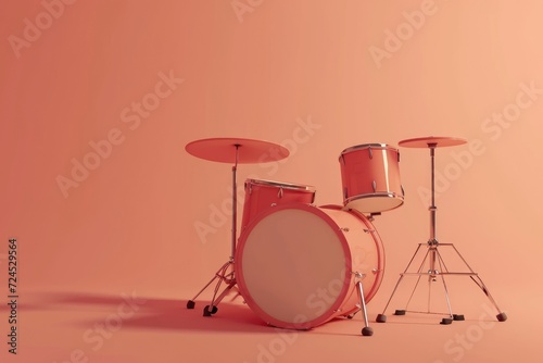 Realistic 3D drum kit rendering generative by ai