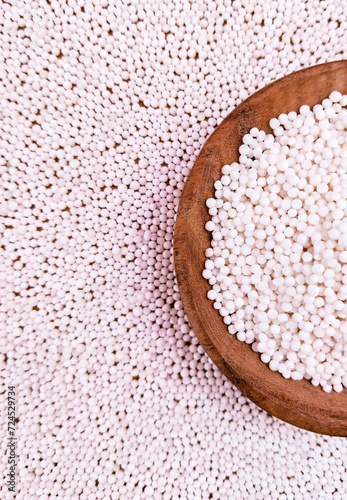 Tapioca pearls white raw tapiocaballs sabudana stock photo 