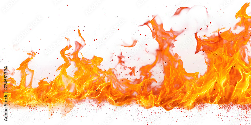 Fire blazes background. Bright flames rising and moving isolated on white background Fire blazes background. Bright flames rising and moving isolated on white background