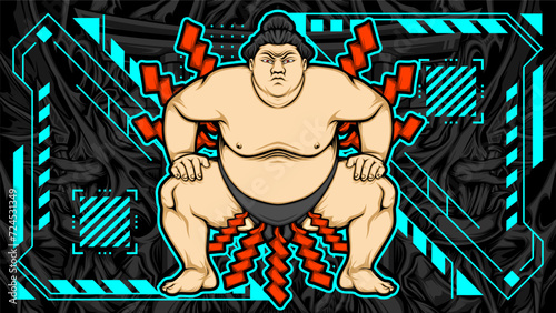 japanese sumo illustration for your print